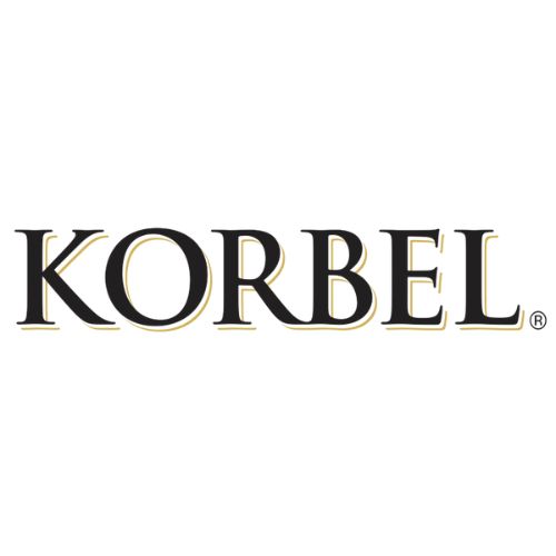 Korbel logo with bold black text.