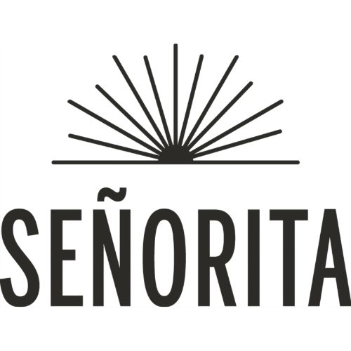 Señorita logo with sunburst design.