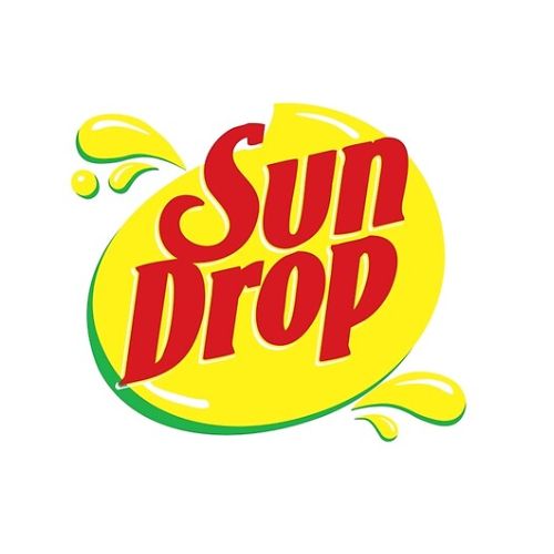 Sun Drop logo with lemon splash design.
