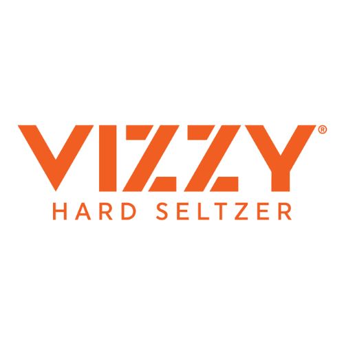Vizzy Hard Seltzer logo in orange text.